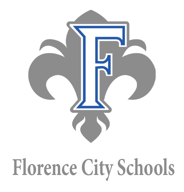 Image of fleur de lis logo with florence city schools text